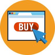 Buy Sign on a Monitor Vector Flat icon