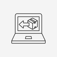 logistics freight computer line icon N5