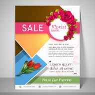 Stylish brochure flyer and template for flower&#039;s shop