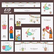 Social media headers or post for Eid Mubarak celebration