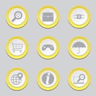 SEO Internet Sign Yellow Vector Button Icon Design Set 10 N12