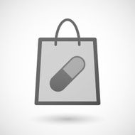 Shopping bag icon with a pill