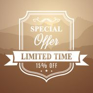 Flat design special offer label - VECTOR