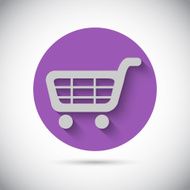 Shopping cart trolley flat vector icon