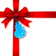 Ribbon Bow with Christmas Snowman Tag