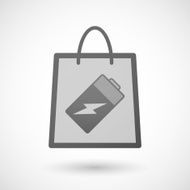 Shopping bag icon with a battery