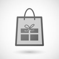 Shopping bag icon with a present