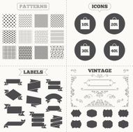 Sale bag tag icons Discount symbols N77