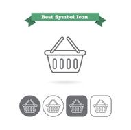 Shopping basket outline icons