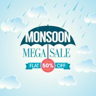 Monsoon offer and sale banner flyer or poster N8
