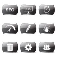 SEO Internet Sign Black Vector Button Icon Design Set 8 N12