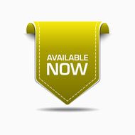 Available Now Yellow Label Icon Vector Design N2
