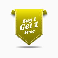 Buy 1 Get Yellow Label Icon Vector Design