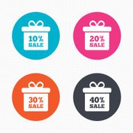 Sale gift box tag icons Discount symbols N49