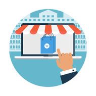 Online shopping flat design concept