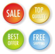 Four vector round badges