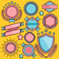 Creative set of cartoon stickers badges and labels Set 2 N2