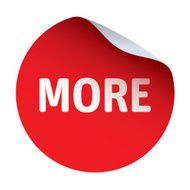 Red vector sticker text MORE