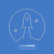 Rocket startup line art poster