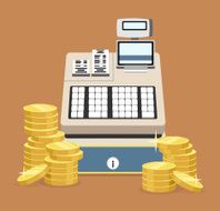 Cash register vector flat illustration N2