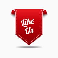 LIke Us Red Label Icon Vector Design