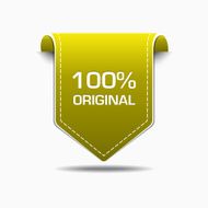 100 Percent Original Yellow Label Icon Vector Design