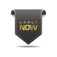 Apply Now Gold Black Label Icon Vector Design