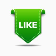 Like Green Label Icon Vector Design