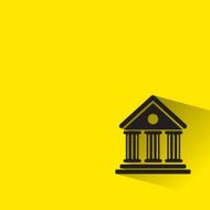 bank icon with long shadow N2