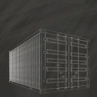 container on chalk board