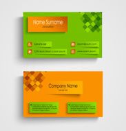 Business card with orange green design template