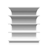 Empty supermarket shelf