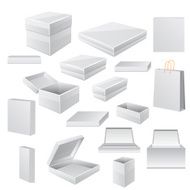 White boxes isolated on white