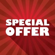 Sale discounts poster or flyer white text on red background