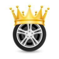 Golden crown on wheel