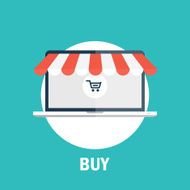 Online shopping flat design concept N2
