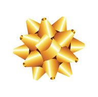 Realistic beautiful golden bow