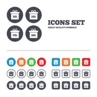 Sale gift box tag icons Discount symbols N50