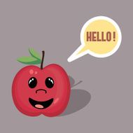 Apple fruit saying hello
