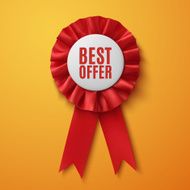 Best offer realistic red fabric award ribbon N2