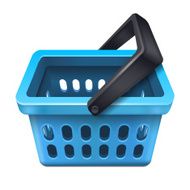 Blue shopping basket icon 10eps