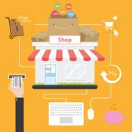 Online shopping Flat style Savings on purchases over the internet