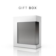 white gift box with a transparent plastic window N2