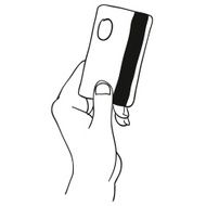 credit card in hand vector illustration