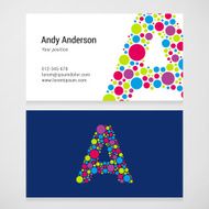 Modern letter A circle Business card template N2