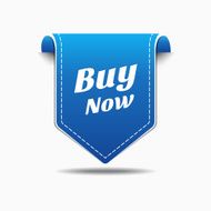 Buy Now Blue Label Icon Vector Design
