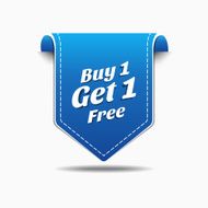 Buy 1 Get Blue Label Icon Vector Design