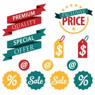 Colorful set of retail sticers and labels