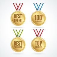 Vector Set of medals Sale concept