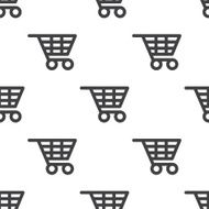 shopping cart vector seamless pattern